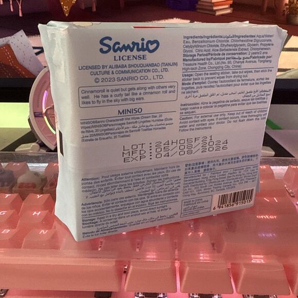 Sanrio Miniso Cinnamoroll Dream Star Wet Wipes 20 Ct Pack Compact Kawaii - Picture 8 of 16